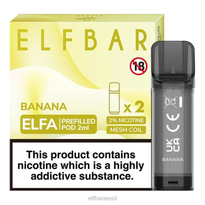 elfbar elfa eeltäidetud kaun - 2ml - 20mg (2 pakki) 46F6R105 banaan