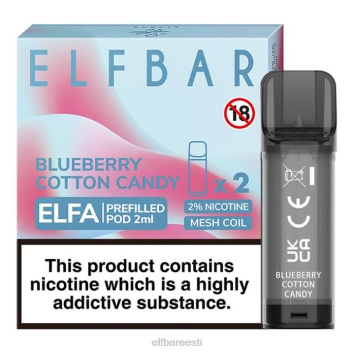 elfbar elfa eeltäidetud kaun - 2ml - 20mg (2 pakki) 46F6R115 maasikajäätis