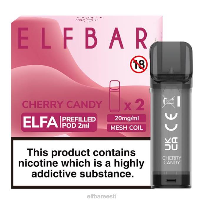 elfbar elfa eeltäidetud kaun - 2ml - 20mg (2 pakki) 46F6R131 kirsikommid