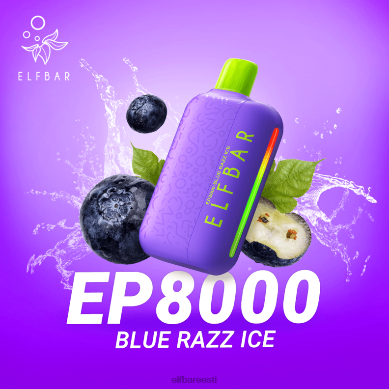 24H0X65 ELFBAR ühekordsed vape uued ep8000 pahvid sinine razz jää