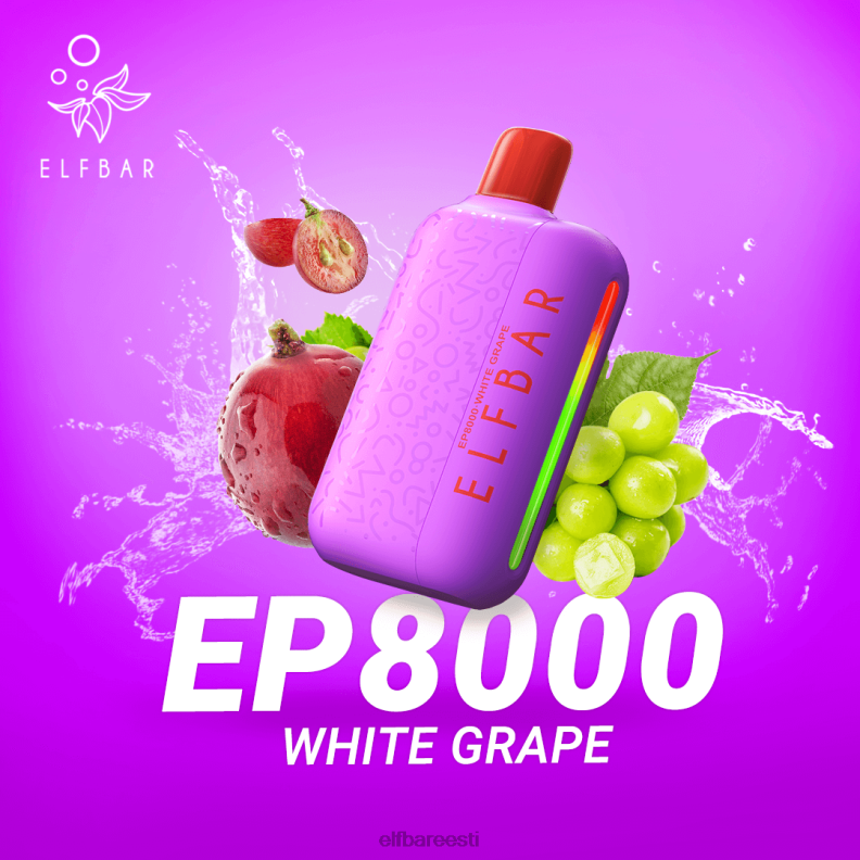 24H0X73 ELFBAR ühekordsed vape uued ep8000 pahvid valge viinamari