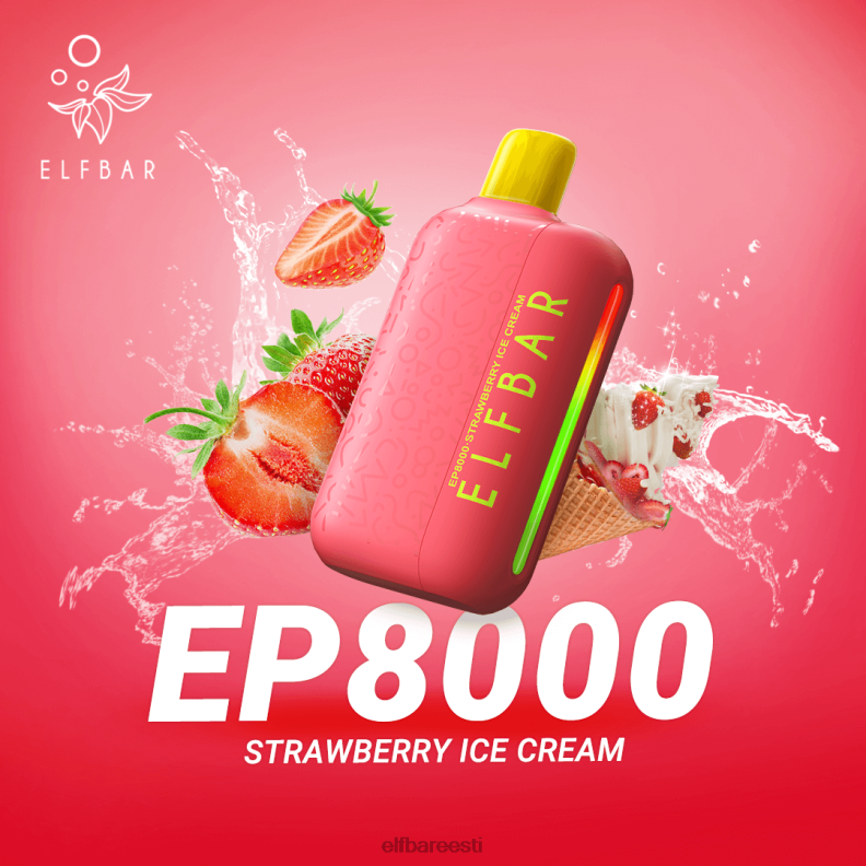 24H0X75 ELFBAR ühekordsed vape uued ep8000 pahvid maasikajäätis